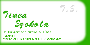 timea szokola business card
